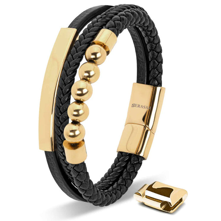 Leather bracelet “Pearl” - Gold