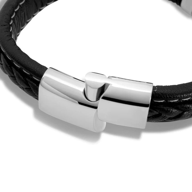 Leather Bracelet "Ring" Silver